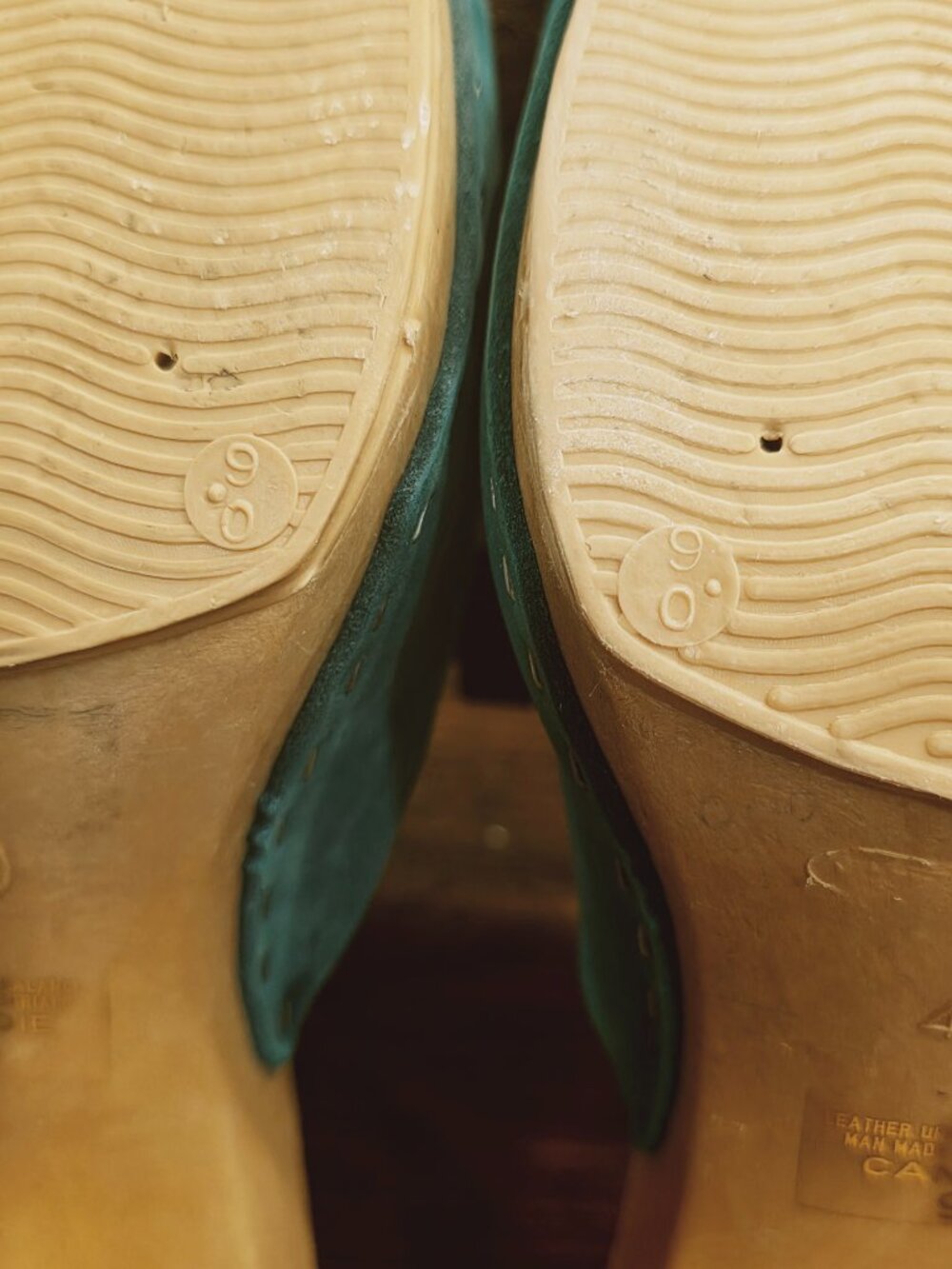 Vintage Y2K Candie’s Original Slides Teal Suede Mules Size 9 Barbiecore - Picture 11 of 15